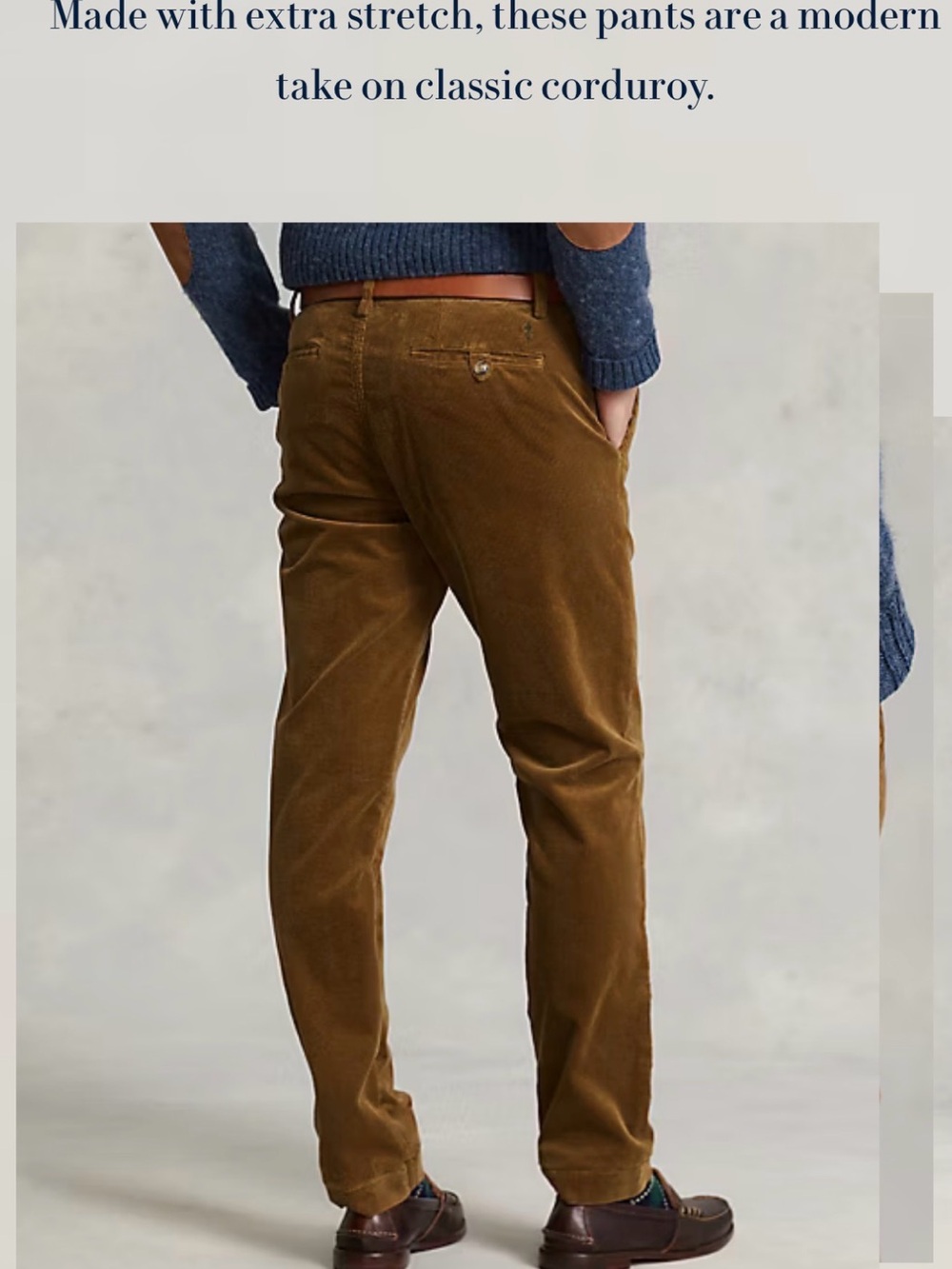 Ralph Lauren Men's Corduroy Pants in Olive Brown
